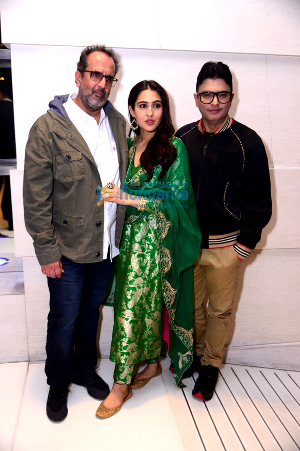 Photos: Sara Ali Khan, Aanand. L. Rai and Bhushan Kumar snapped in Delhi