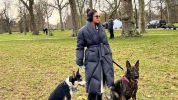 Priyanka Chopra spends time with her pets on the sets of Citadel