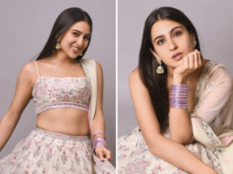 Sara Ali Khan is endlessly enchanting in white and lilac infused organza silk Anita Dongre lehenga worth Rs. 1.99 lakh for Atrangi Re promotions 