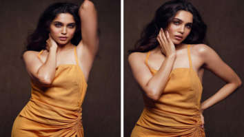 Sharvari Wagh’s orange-coloured thigh-high slit dress soars temperature