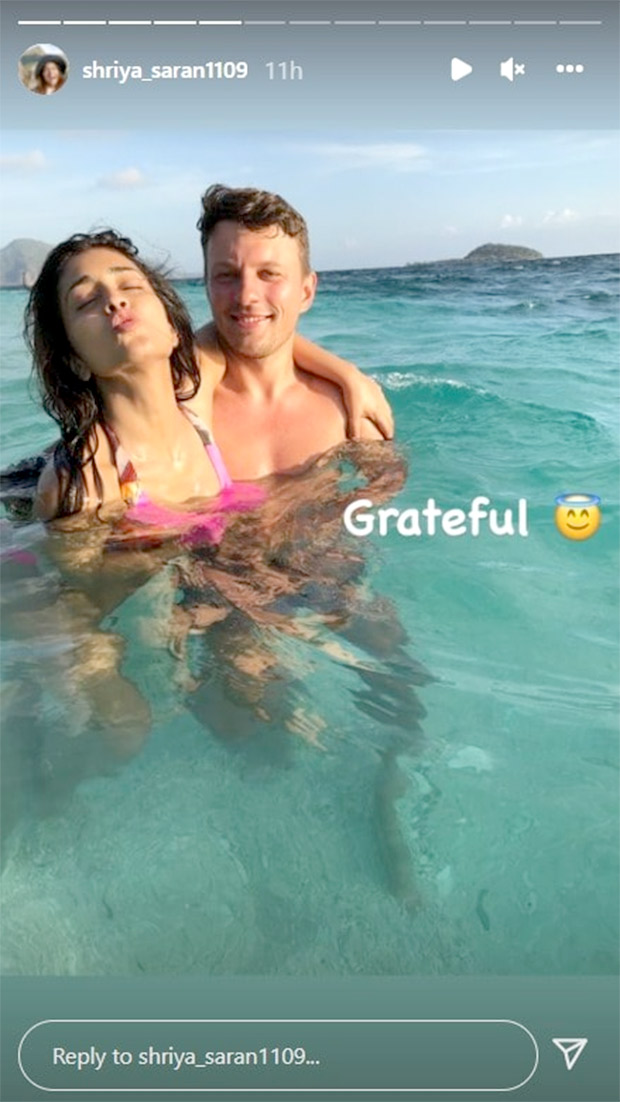 Shriya Saran kisses husband in goregous vacation photos, shares cute picture of daughter on the beach 