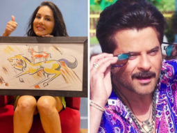 Sunny Leone poses with Majnu Bhai’s painting, Anil Kapoor responds