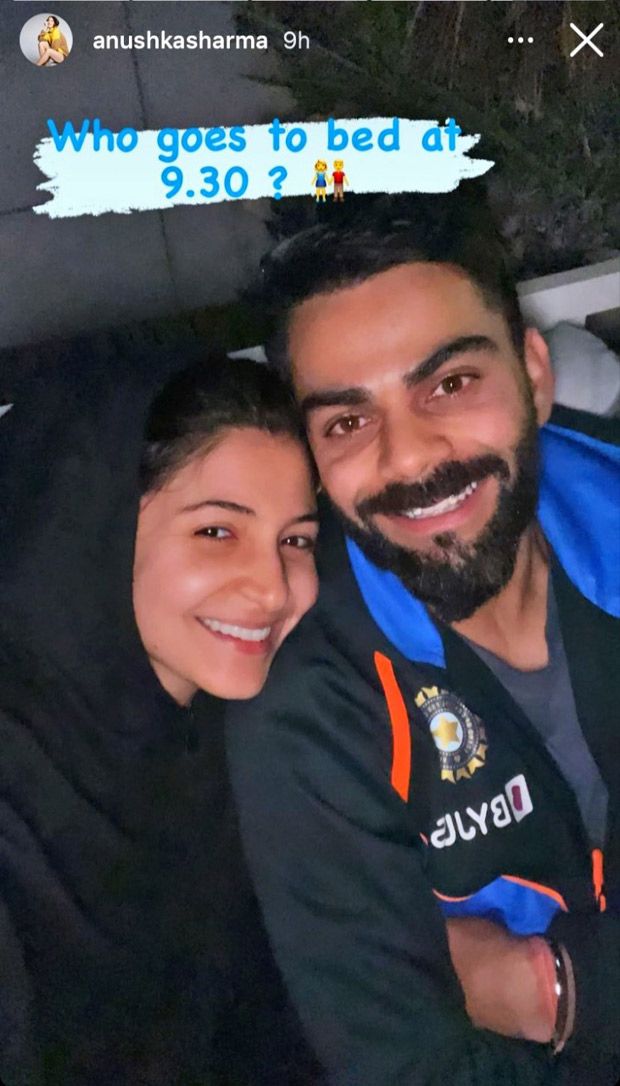 Anushka Sharma cozies up to Virat Kohli for a sweet selfie; also reveals the time they go to bed