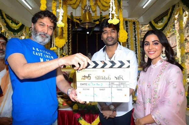 Dhanush starts shooting for bilingual Tamil-Telugu movie Sir; see pictures from puja ceremony Dhanush starts shooting for bilingual Tamil-Telugu movie Sir; see pictures from puja ceremony