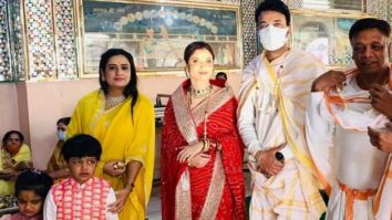 Ankita Lokhande looks gorgeous in a red saree as she visits the temple with her husband Vicky Jain, see photos