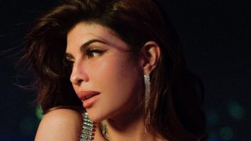 Jacqueline Fernandez strikes a glamorous pose in a crystal bralette and metallic skirt