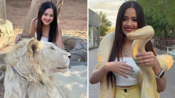 Jannat Zubair visits a private zoo in Dubai; poses with wild animals
