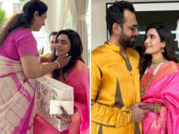 Karishma Tanna looks stunning in pink during the griha pravesh ceremony with Varun Bangera, see photos