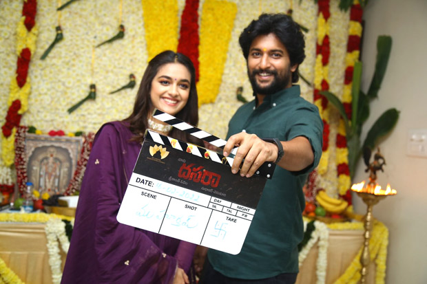 Nani and Keerthy Suresh kick-off Dasara with puja ceremony, shoot begins in March Nani and Keerthy Suresh kick-off Dasara with puja ceremony, shoot begins in March