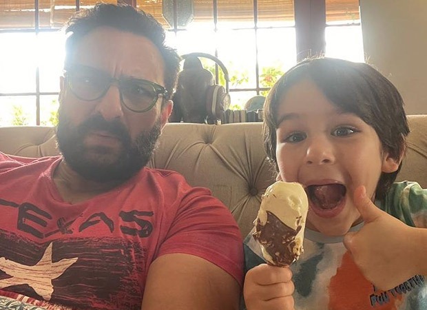 Netizens try to decode Saif Ali Khan's puzzled expression in picture with Taimur eating ice cream- Itni mehengi ice cream akele kha gaya