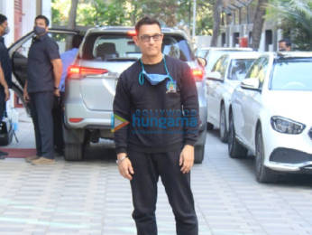 Photos: Aamir Khan piques peoples' interest of reviving the T-Series film Mogul after being snapped outside their office in Andheri