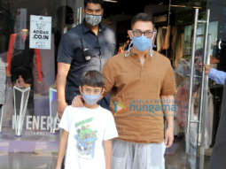Photos: Aamir Khan snapped with his son outside a store in Bandra