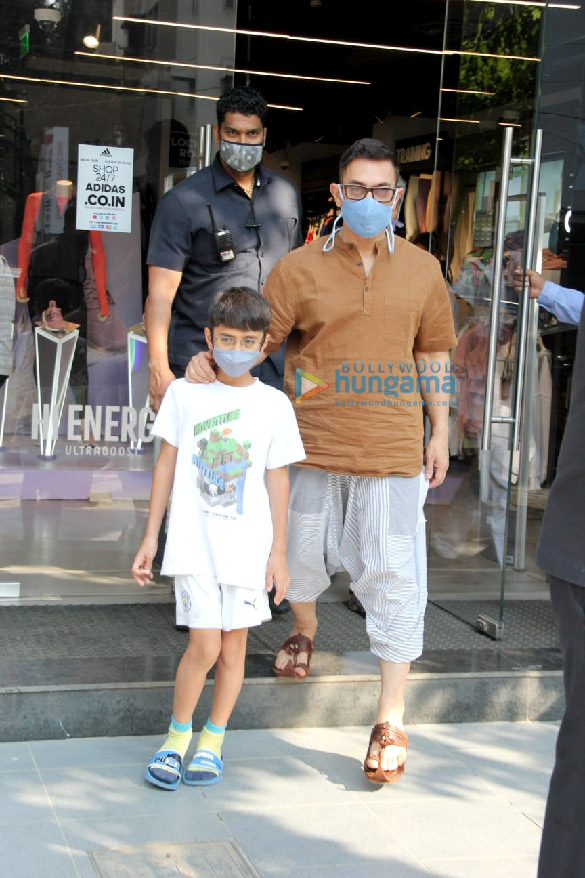 Photos: Aamir Khan snapped with his son outside a store in Bandra