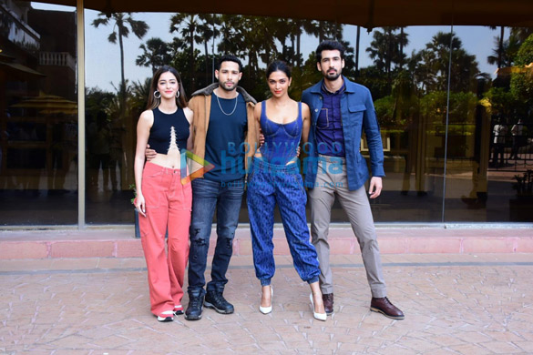Photos: Deepika Padukone, Siddhant Chaturvedi, Ananya Panday, Dhairya Karwa spotted promoting their film Gehraiyaan at Taj Lands End in Bandra