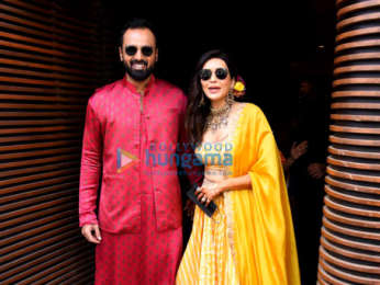 Photos: Karishma Tanna and Varun Bangera snapped at their mehendi ceremony