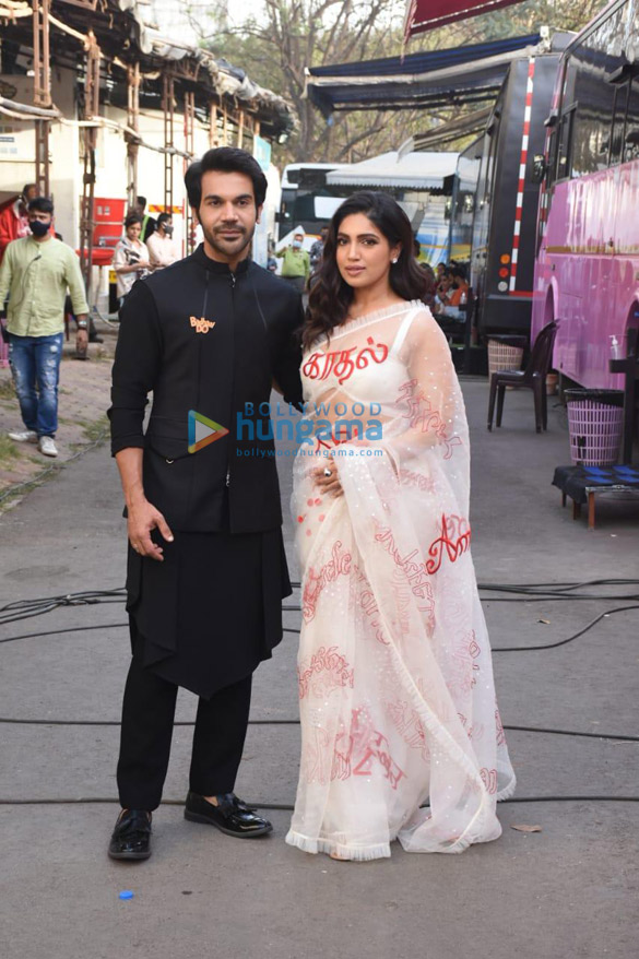 photos rajkummar rao bhumi pednekar and harshavardhan kulkarni snapped promoting badhaai do 3