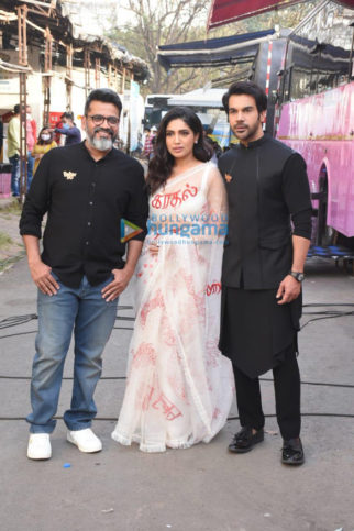 Photos: Rajkummar Rao, Bhumi Pednekar and Harshavardhan Kulkarni snapped promoting Badhaai Do