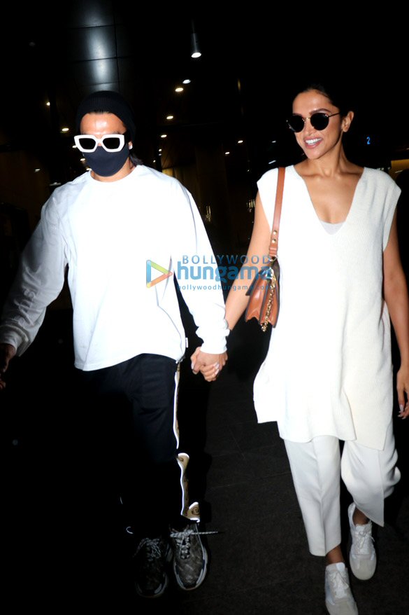 ranveer singh deepika padukone and sanya malhotra slay it in white as they get snapped at the airport 3