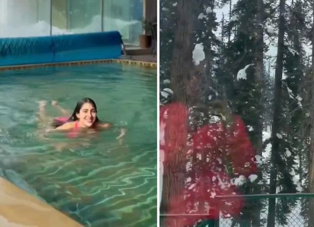 Sara Ali Khan swims away from her Monday blues in a pink bikini in -2 degree temperature in Kashmir; see video