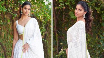 Suhana Khan turn breathtaking muse for Manish Malhotra in dreamy chikankari lehenga and jhumkis