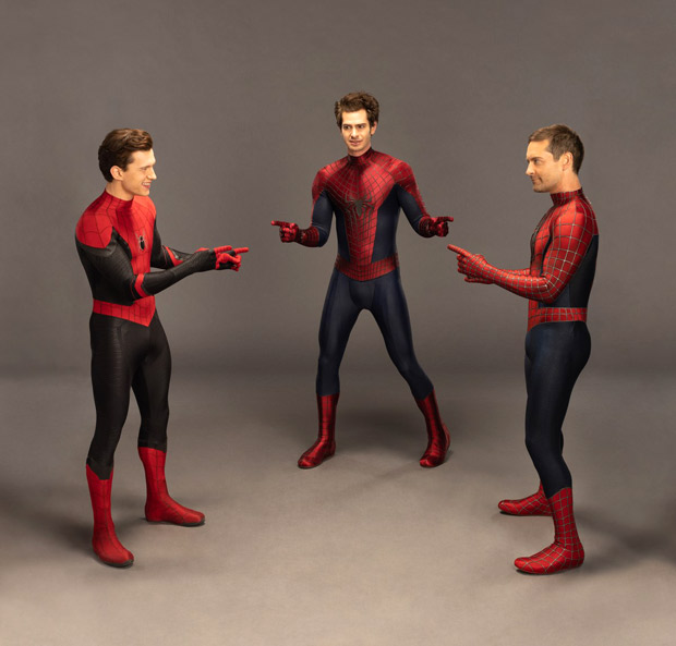 Tom Holland, Tobey Maguire and Andrew Garfield re-create classic Spider-Man meme for digital release of Spider-Man: No Way Home