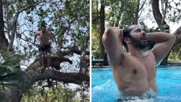 Varun Dhawan dives into a pool from a tree; Arjun Kapoor mocks him saying ‘this pool didn’t need u to swim’