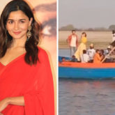 Alia Bhatt promotes RRR from the middle of a river in Varanasi as she shoots for Brahmastra with Ranbir Kapoor 