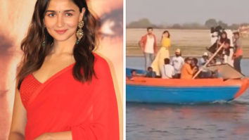 Alia Bhatt promotes RRR from the middle of a river in Varanasi as she shoots for Brahmastra with Ranbir Kapoor 