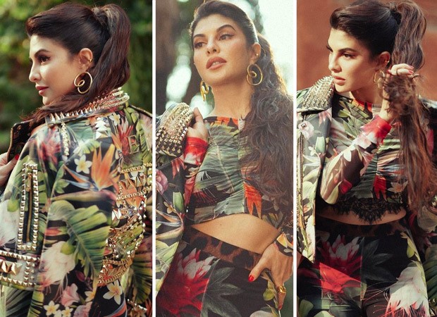 Jacqueline Fernandez aces chic girl avatar for Attack promotions in printed suit and floral jacket worth Rs. 7.18 lakh
