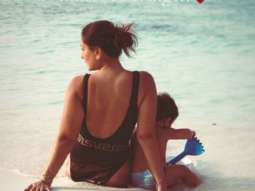Kareena Kapoor Khan chills on the beach in black swimsuit with baby Jeh, see her photos
