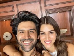 Kartik Aaryan and Kriti Sanon are all smiles as they announce schedule wrap of Shehzada, see photo