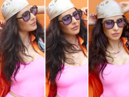 Katrina Kaif is epitome of hotness in neon pink Balenciaga bikini worth Rs. 56,931 paired with printed shirt and bandana