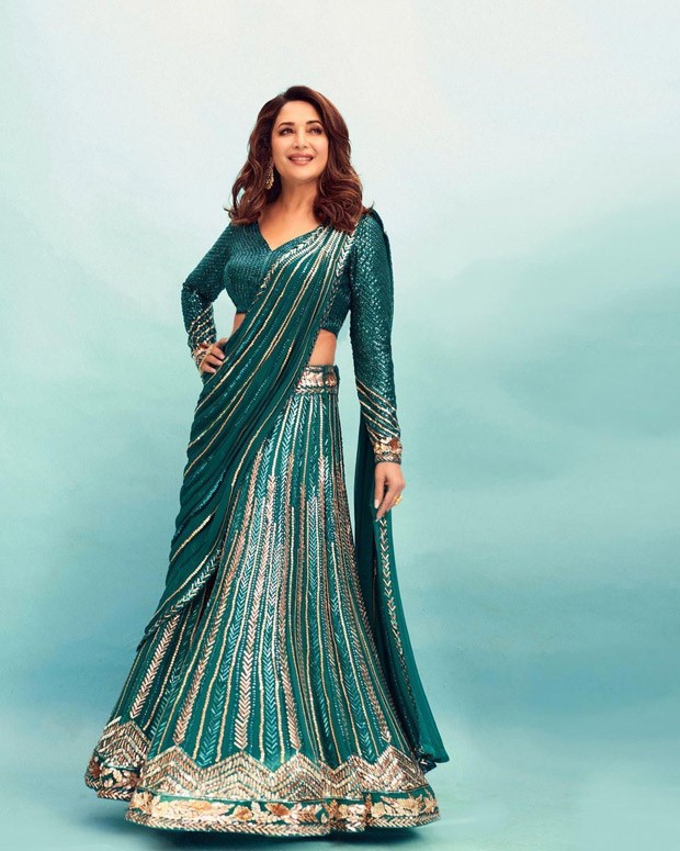 Madhuri Dixit is marvellous Manish Malhotra muse in majestic sequin lehenga saree for The Fame Game song 'Dupatta Mera'