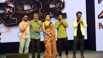 Photos: Aamir Khan joins S. S. Rajamouli, Alia Bhatt, Ram Charan and Jr. NTR for RRR promotions in Delhi