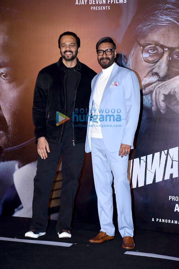 photos ajay devgn rakul preet singh rohit shetty aakanksha singh and angira dhar snapped at runway 34 trailer launch event in mumbai 123 2
