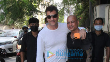 Photos: Fardeen Khan snapped with Hakim Aalim outside the latter’s salon in Bandra