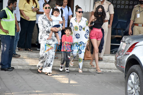 photos kareena kapoor khan with her kids taimur and jeh and karisma kapoor with her son and daughter spotted at kalina airport as they re 3