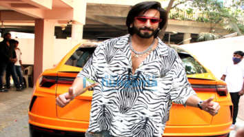 Photos: Ranveer Singh poses in a zebra printed oversized shirt and ripped denim as he visits Sanjay Leela Bhansali’s office in Juhu