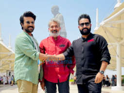 Photos: S. S. Rajamouli, Ram Charan and Jr. NTR mark their presence at Statue of Unity for RRR promotions