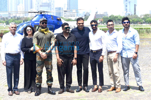 photos vijay deverakonda arrives in a chopper dressed in army uniform to announce his next pan india project with puri jagannadh 3