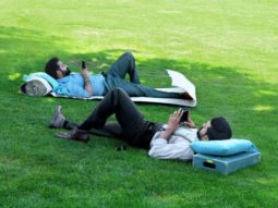 RRR: Ram Charan and Jr NTR cool down in an open field as producers drop a funny picture