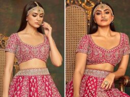 Take notes from Mrunal Thakur who captivates as modern bride in fuchsia pink zari and zardosi work embellished wedding lehenga