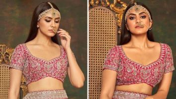 Take notes from Mrunal Thakur who captivates as modern bride in fuchsia pink zari and zardosi work embellished wedding lehenga