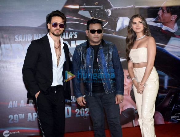 tiger shroff tara sutaria bhushan kumar and others snapped at the music launch event of heropanti 2 3
