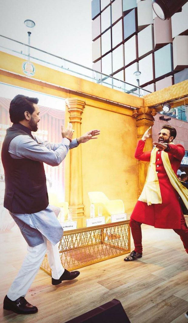 Union Minister Anurag Thakur grooves with Ranveer Singh on 'Malhari' at India Expo in Dubai