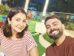 Virat Kohli and Anushka Sharma are all smiles spending time with Vamika in her playpen