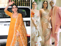 Trending Bollywood Pics: From Karisma Kapoor sharing first images from Ranbir Kapoor-Alia Bhatt’s mehendi ceremony, Neetu Kapoor, Mahesh Bhatt and other arriving at the venue, to the groom’s mother flaunting her mehandi, to Kareena Kapoor Khan, Karisma Kapoor and Karan Johar turning baaraatis, here are today’s top trending entertainment images