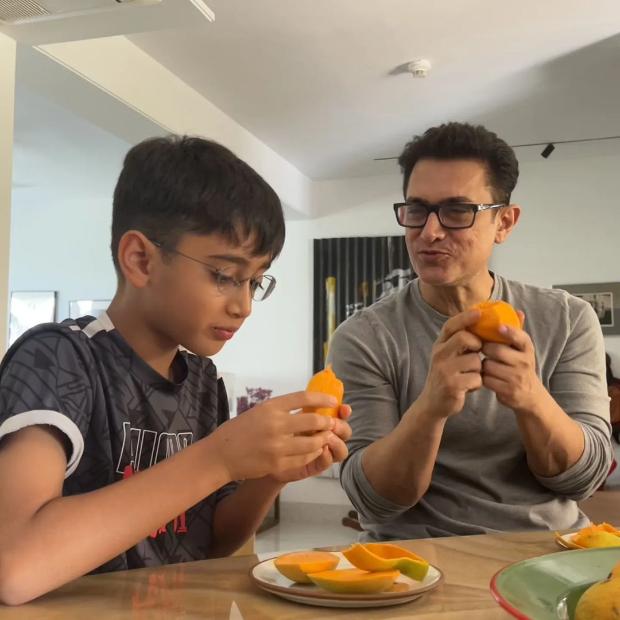 Aamir Khan and son Azad welcome summer season by binge-eating mangoes, see photo