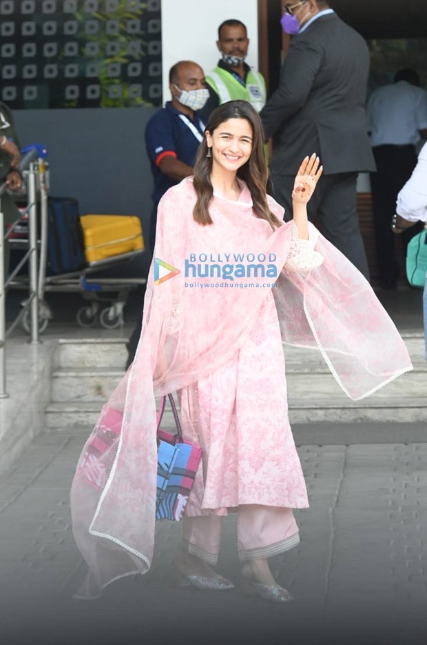 Alia Bhatt makes her first public appearance post wedding with Ranbir Kapoor in pink floral suit worth Rs. 18,500 and Dior tote bag worth Rs.2.7 lakh 