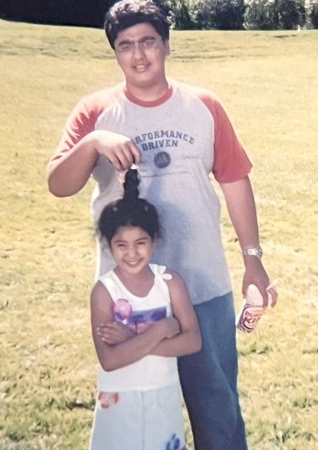 Arjun Kapoor pulls Janhvi Kapoor's ponytail in this unseen childhood photograph